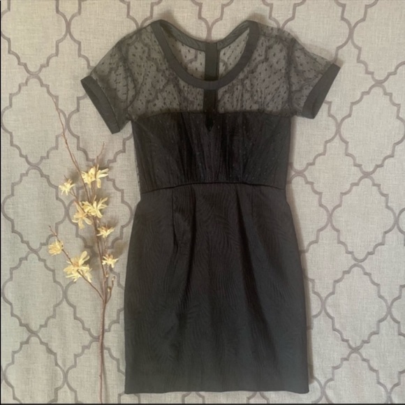 😈Uber-Edgy-Chic😈Black Yoke Lace Bustier / Corset-Style Illusion Kooples Dress - Picture 2 of 16